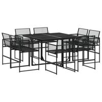 9-delige Tuinset poly rattan zwart - thumbnail