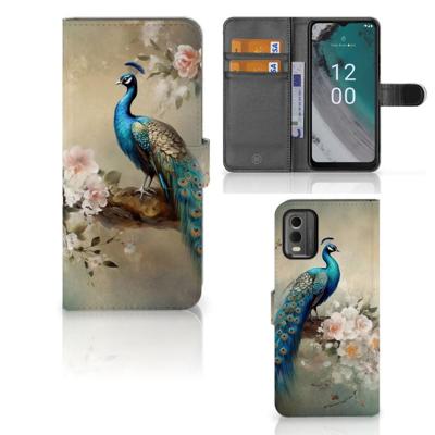 Telefoonhoesje | Met pasjeshouder | voor Nokia C32 Vintage Pauwen