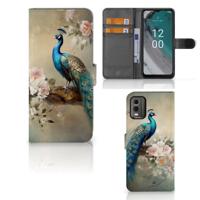 Telefoonhoesje | Met pasjeshouder | voor Nokia C32 Vintage Pauwen - thumbnail