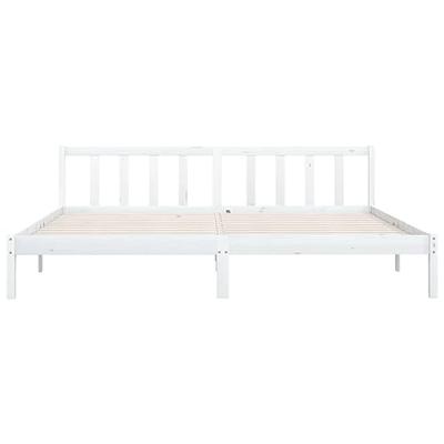 Bedframe massief grenenhout wit 180x200 cm