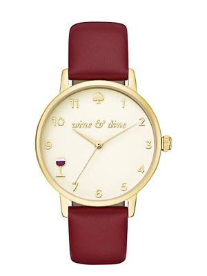 Horlogeband Kate Spade New York KSW1188 - METRO Leder Rood 16mm
