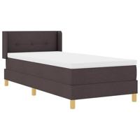 Boxspring bed met matras Donkerbruin en Wit 100 x 200 cm Stof - thumbnail