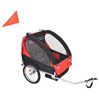 VidaXL Fietstrailer 30 kg zwart en rood - thumbnail
