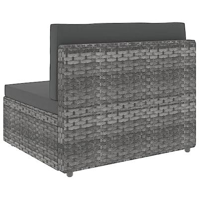 2-delige Loungeset poly rattan grijs - thumbnail