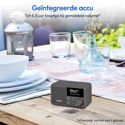 Mini Radio - MEDION - DAB/FM - Mono 2W RMS - Grijs