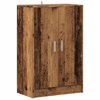 VidaXL Schoenenkast 60x35x92 cm bewerkt hout oud houtkleurig VidaXL Schoenenkast 60x35x92 cm bewerkt hout oud houtkleurig
