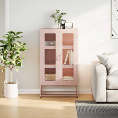 Hoge kast 68x39x123 cm staal roze - thumbnail
