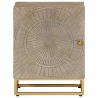 Nachtkastje 40x30x50 cm massief mangohout en ijzer - thumbnail