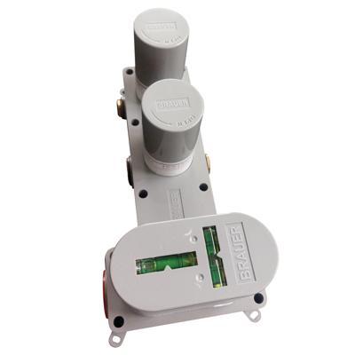 Koperen thermostatische inbouw regendouche set met 20 cm douchekop en handdouche