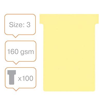 Nobo T-planbordkaarten index 3, ft 120 x 92 mm, geel - thumbnail