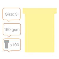 Nobo T-planbordkaarten index 3, ft 120 x 92 mm, geel - thumbnail