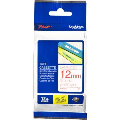 Labeltape Brother TZe, TZ TZe-232 PET Tapekleur: Wit Tekstkleur:Rood 12 mm 8 m Labeltape Brother TZe, TZ TZe-232 PET Tapekleur: Wit Tekstkleur:Rood 12 mm 8 m