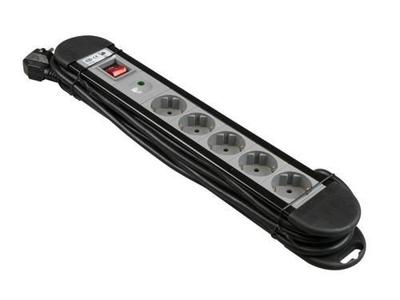 VB 61080 tafelcontactdoos pro 5-voudig + ra 3m + schakelaar
