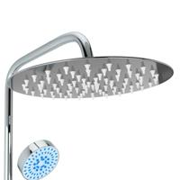 Douchekoppenset dubbel met handdouche roestvrij staal - thumbnail