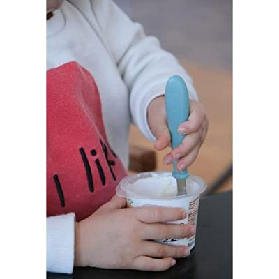 Set met 3 roestvrijstalen oefenbestekjes BEABA airy green