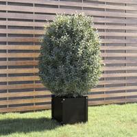 VidaXL Plantenbak 40x40x40 cm massief grenenhout zwart - thumbnail