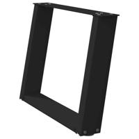 Salontafelpoten 2 st U-vormig 60x(42-43) cm staal zwart - thumbnail