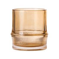 Gusta theelichthouder glas bruin 8 cm set van 2 | 12 stuks - thumbnail