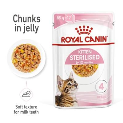 Royal Canin Kitten Sterilised natvoer kat (in gelei) 1 doos (12 x 85 g) - thumbnail