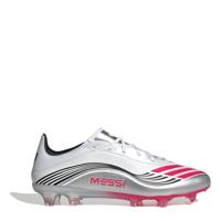 adidas F50 Messi Pro Gras Voetbalschoenen (FG) Wit Zilver Rood - thumbnail