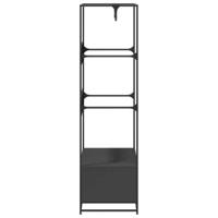 Kledingkast 90x50x180 cm bewerkt hout zwart - thumbnail