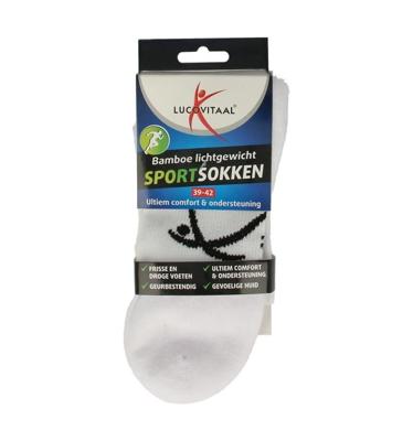 Lucovitaal Sportsokken Bamboe 39-42 Wit