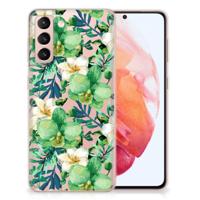 Samsung Galaxy S21 | TPU Case | Orchidee Groen - thumbnail