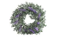 Kunstbloem krans kunststof 30x30x10 cm paars 1 stuk Countryfield - Decostar - thumbnail