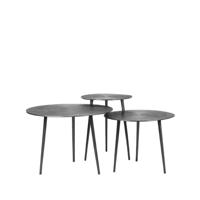 LABEL51 Salontafel 'Nobby' Set van 3 stuks, kleur Grijs - thumbnail