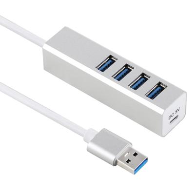 5Gbps Super snelheid zelf / Bus Power 4 poorten USB 3.0 HUB (zilver)