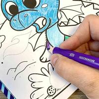 Tekeningen om te schilderen SES Creative Activity Colouring Book 3 in 1 Schrift - thumbnail
