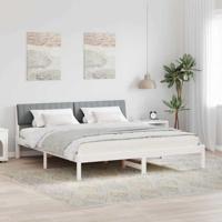 Bedframe Wit en lichtgrijs 180 x 200 cm Massief grenenhout - thumbnail