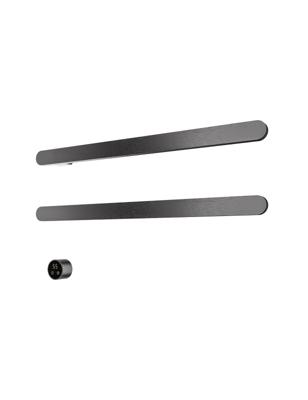 Hotbath &MORE set van 2 rails RASS80 SOFT SQUARE 80 cm met separate schakelaar en inbouw element Geborsteld Gunmetal PVD (RASS80-2BGP)