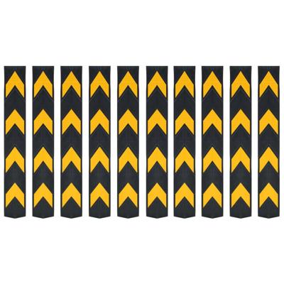 Hoekbeschermers reflecterend 80 cm rubber 10 st