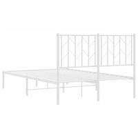 Bedframe met hoofdbord metaal wit 120x190 cm - thumbnail