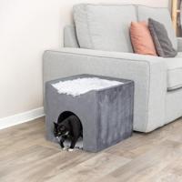 Trixie kattenhuis harvey grijs-wit / zwart - thumbnail