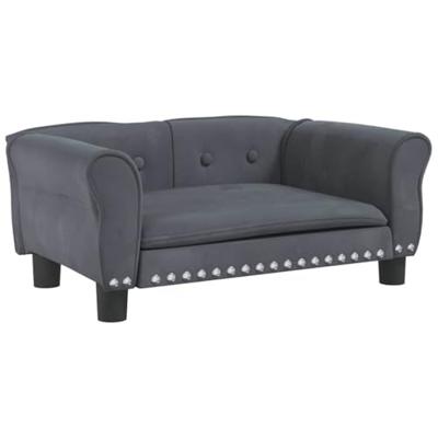 VidaXL Hondenmand 70x45x30 cm fluweel donkergrijs