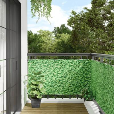 VidaXL Balkonscherm plantpatroon 400x75 cm pvc groen