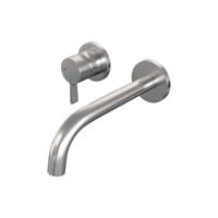 Brauer Brushed Edition Inbouw Wastafelmengkraan met Gebogen Uitloop en Rozetten Model E2 RVS Geborsteld PVD - thumbnail