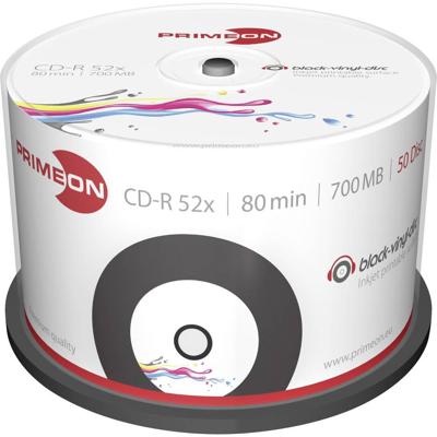 Primeon 2761107 CD-R 80 disc 700 MB 50 stuk(s) Spindel Vinyl, Bedrukbaar Primeon 2761107 CD-R 80 disc 700 MB 50 stuk(s) Spindel Vinyl, Bedrukbaar