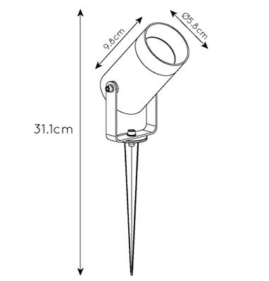 Lucide TAYLOR - Tuinspot - Ø 10 cm - 1xGU10 - IP65 - Wit