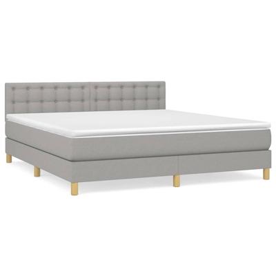 Boxspring met matras stof lichtgrijs 160x200 cm