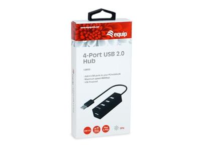 Equip 128955 128955 USB-hub 4 poorten USB-A USB 2.0 480 MBit/s Zwart