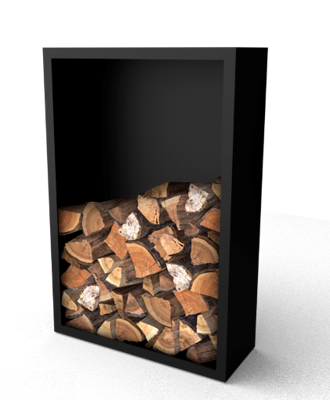 Beltza zwarte Houtopslag met achterwand 1000 x 385 x 1500 mm Geroba - Geroba Beltza zwarte Houtopslag met achterwand 1000 x 385 x 1500 mm Geroba - Geroba