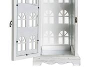 Lykta DKD Home Decor Verouderde afwerking Wit Grijs Hout Kristal Mediterrane 19 x 19 x 51 cm - thumbnail