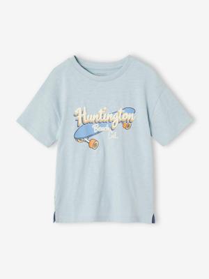Jongensshirt met animatie op de voorkant hemelsblauw Jongensshirt met animatie op de voorkant hemelsblauw
