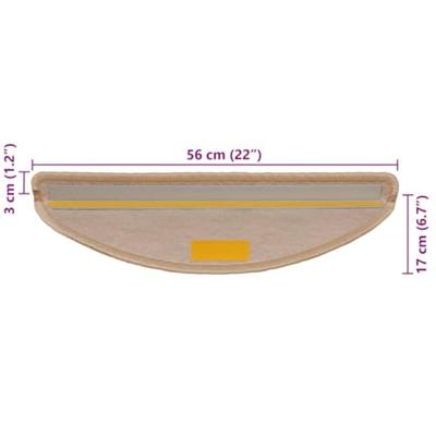 Trapmatten zelfklevend Sisal-Look 30 st 56x17x3 cm lichtbeige