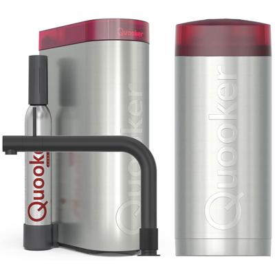Quooker Front Keukenkraan Set - Kokend Warm- en Koud Water - Zwart - Inclusief COMBI Reservoir & CUBE - Direct Gekoeld Bruisend Water