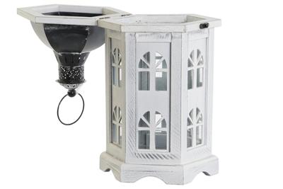 Lykta DKD Home Decor Verouderde afwerking Wit Donker grijs Hout Kristal 19 x 17 x 39 cm Lykta DKD Home Decor Verouderde afwerking Wit Donker grijs Hout Kristal 19 x 17 x 39 cm