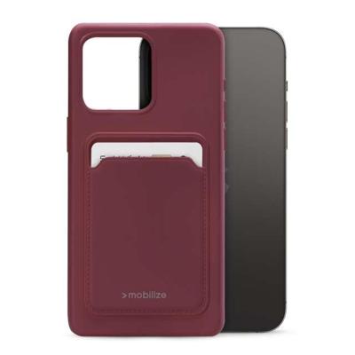 Mobilize Rubber Gelly Card Case Apple iPhone 14 Pro Max Matt Bordeaux